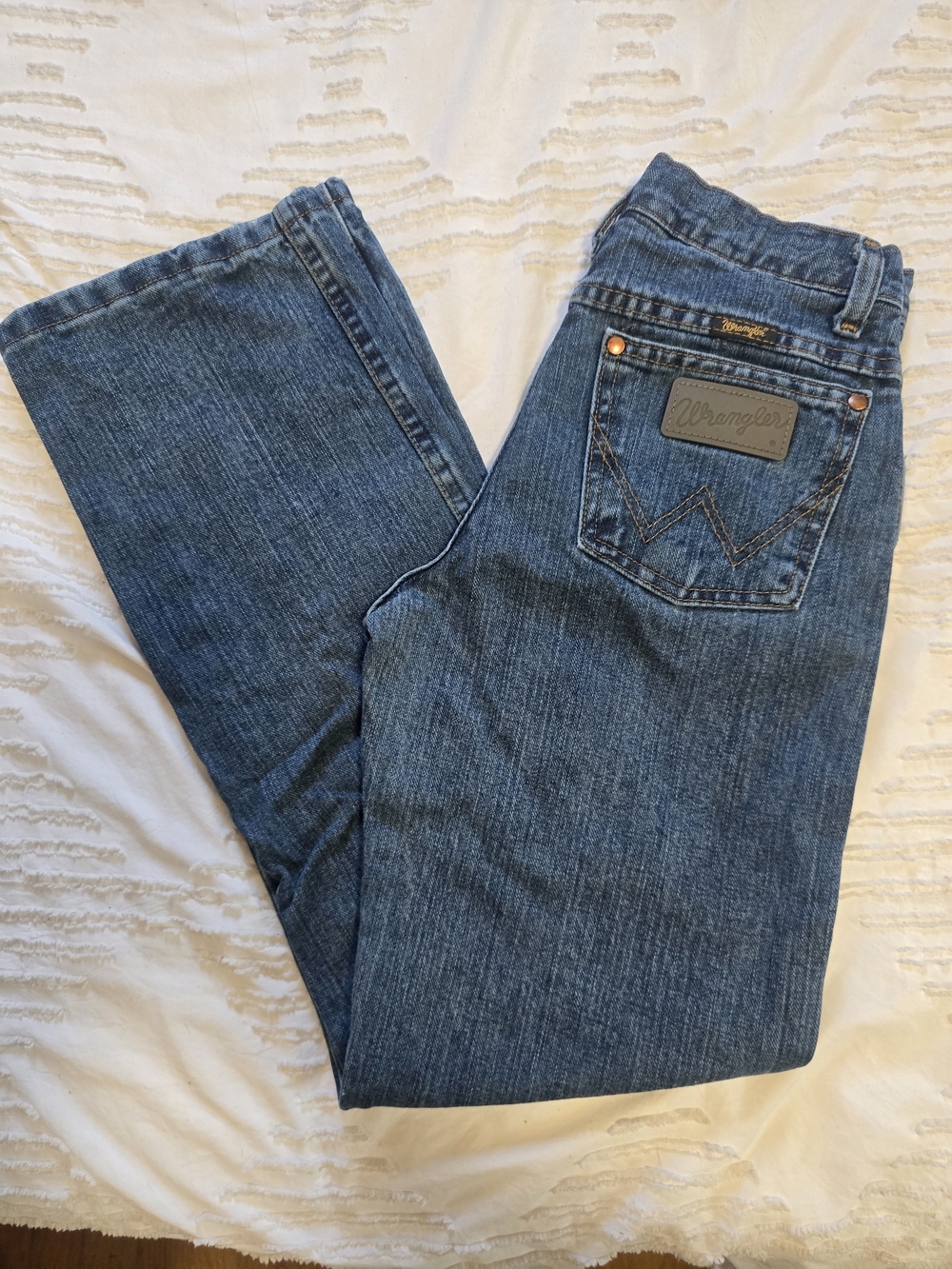 Wrangler Boys 14 Slim Bootcut Jeans Western Denim Blue Size 14 Slim